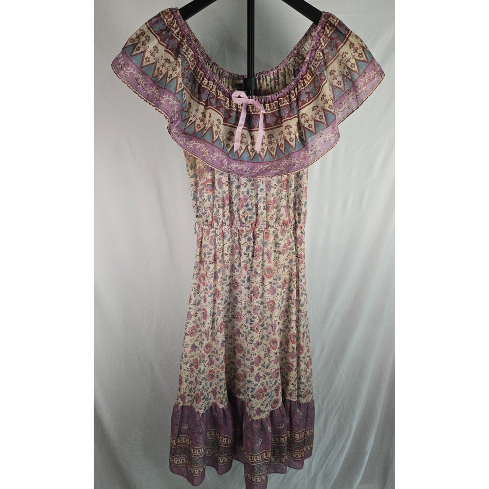 Vintage Jackie O! Prairie Dress Size 13 Floral Cottagecore Boho Peasant Midi